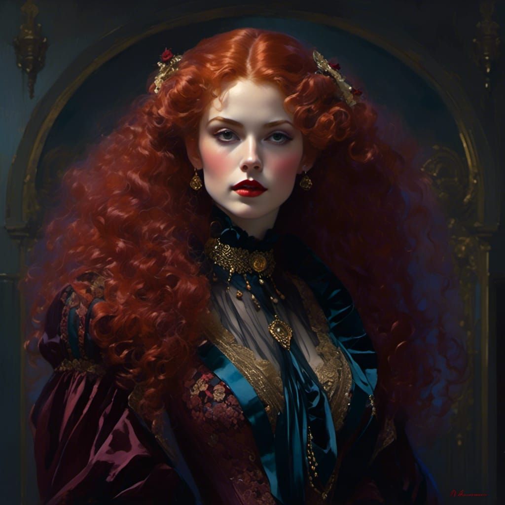 Victorian Vampire Mina Harker in Dreamy Vignettes