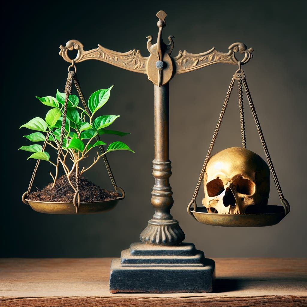 Balanced Scale: Life and Death Symbolism