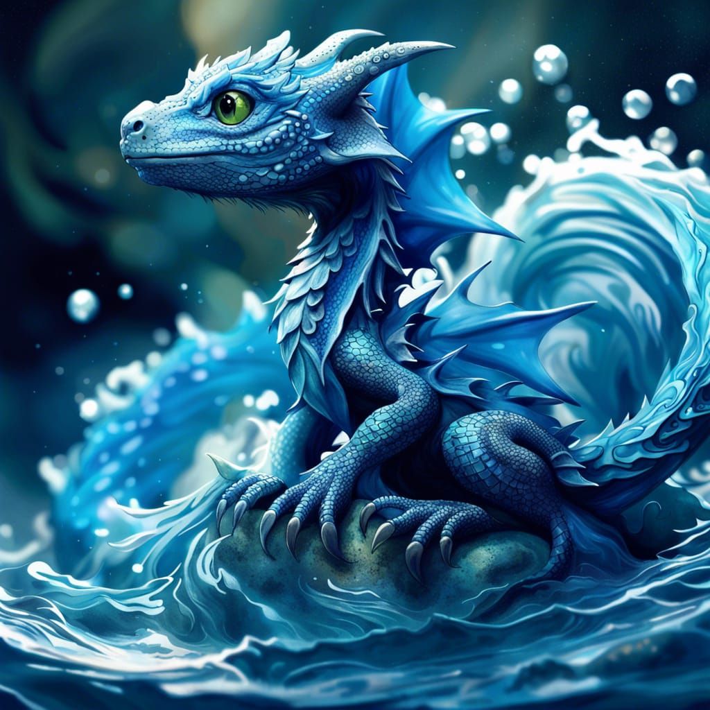 Blue Water Dragon Fantasycore Artwork