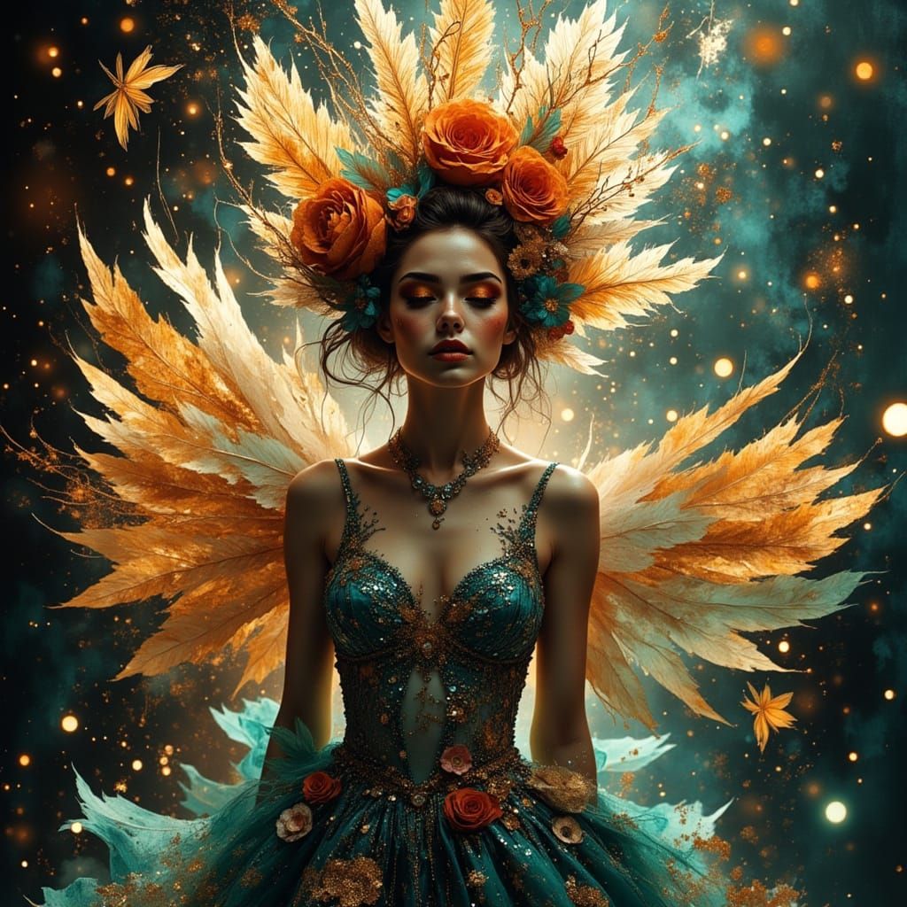 Radiant Showgirl Blooms in a Jeweled Garden