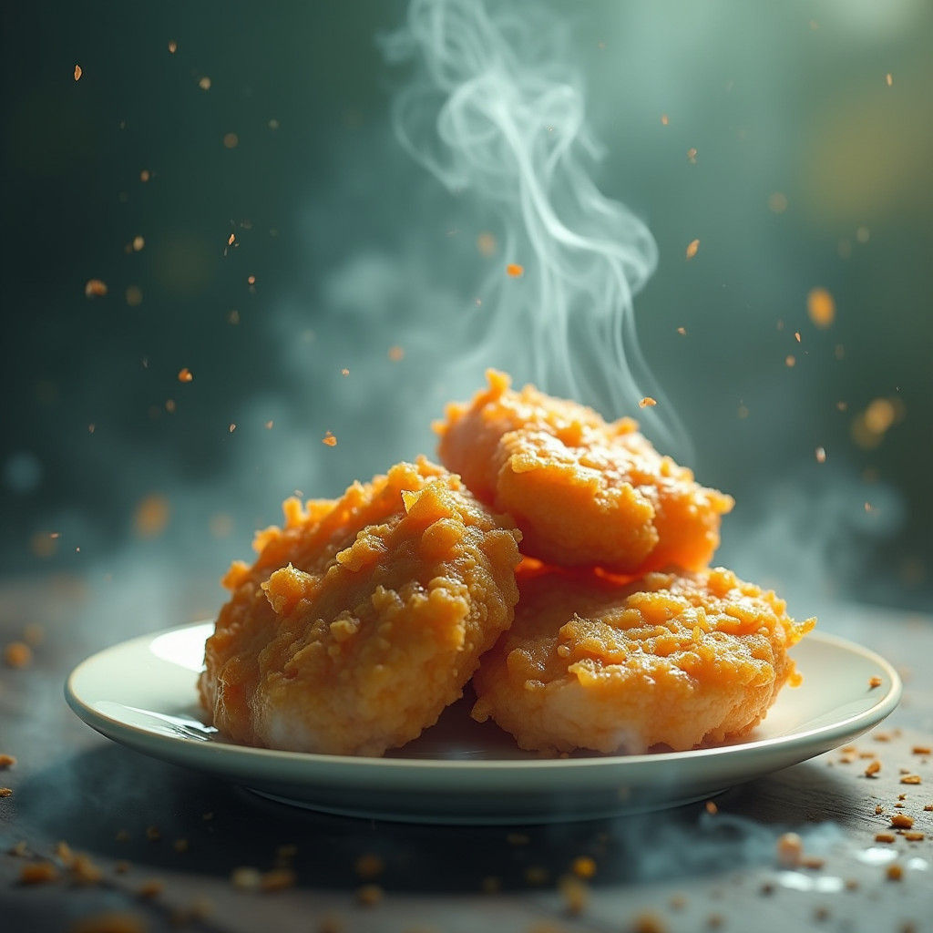 Realistic Chicken Nugget in Fantasy Matte Painting Style