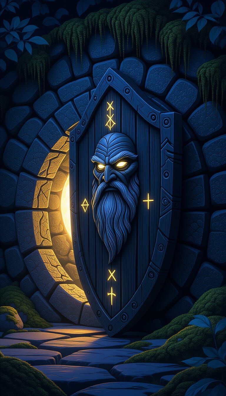 Mystical Shield Guardian at Twilight Doorway