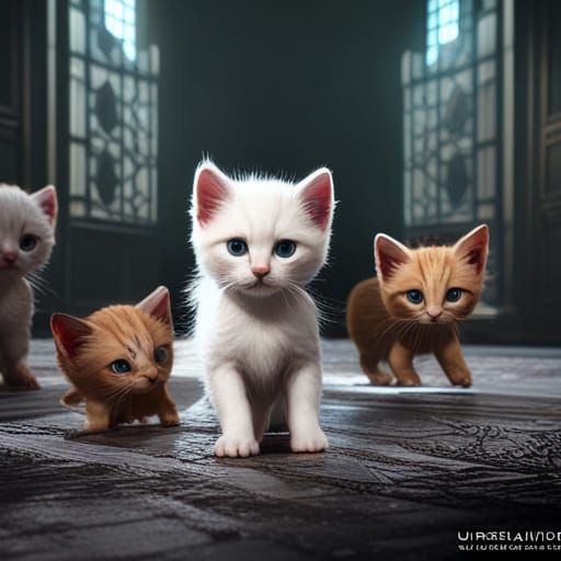 Fantastical Kittens in Detailed Digital Painting