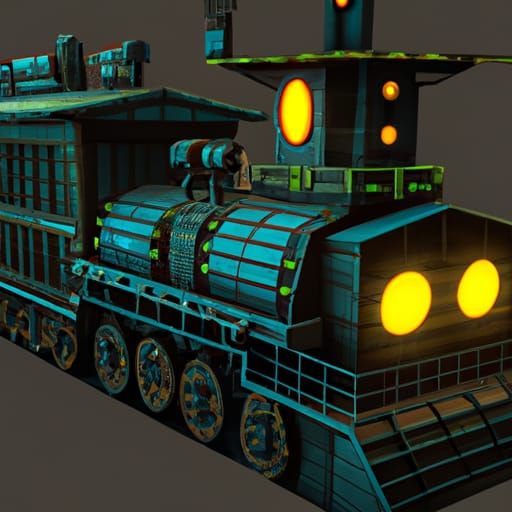 Cartoon Halloween Train with Sci-Fi Details
