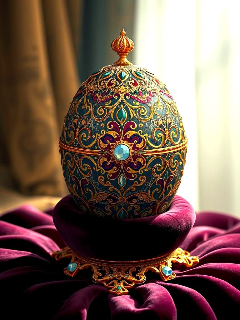 Fabergé Egg Art in Opulent Style
