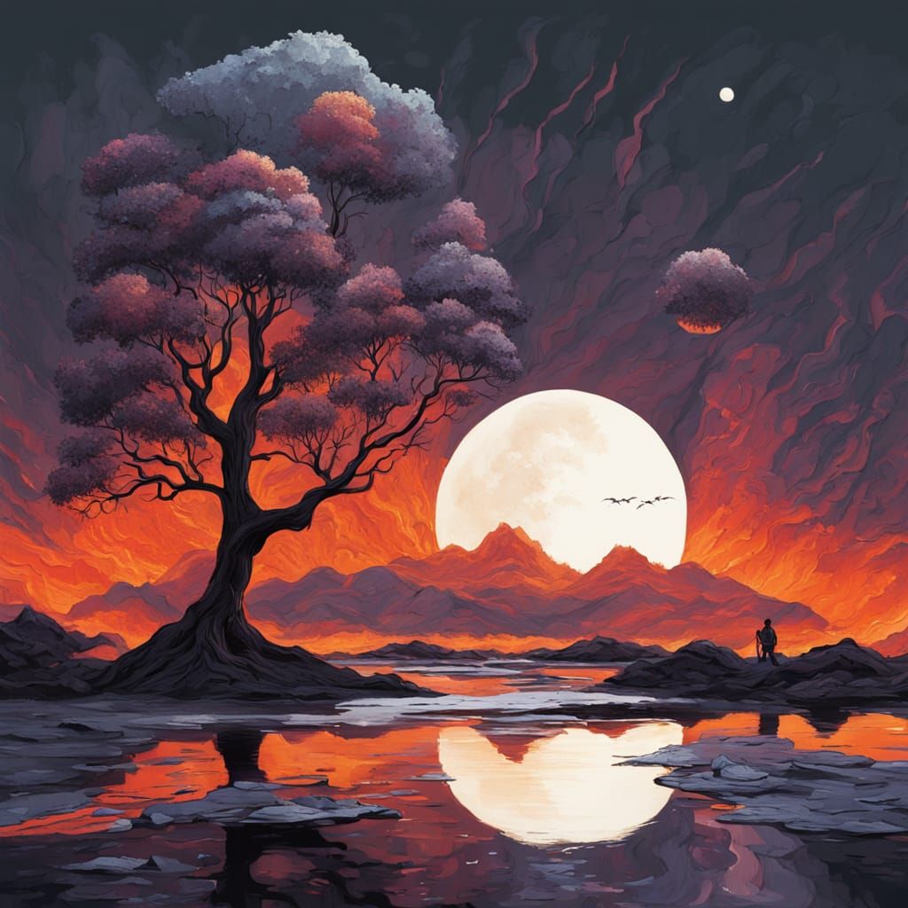 Surreal Portal to Future in Textured Landscape