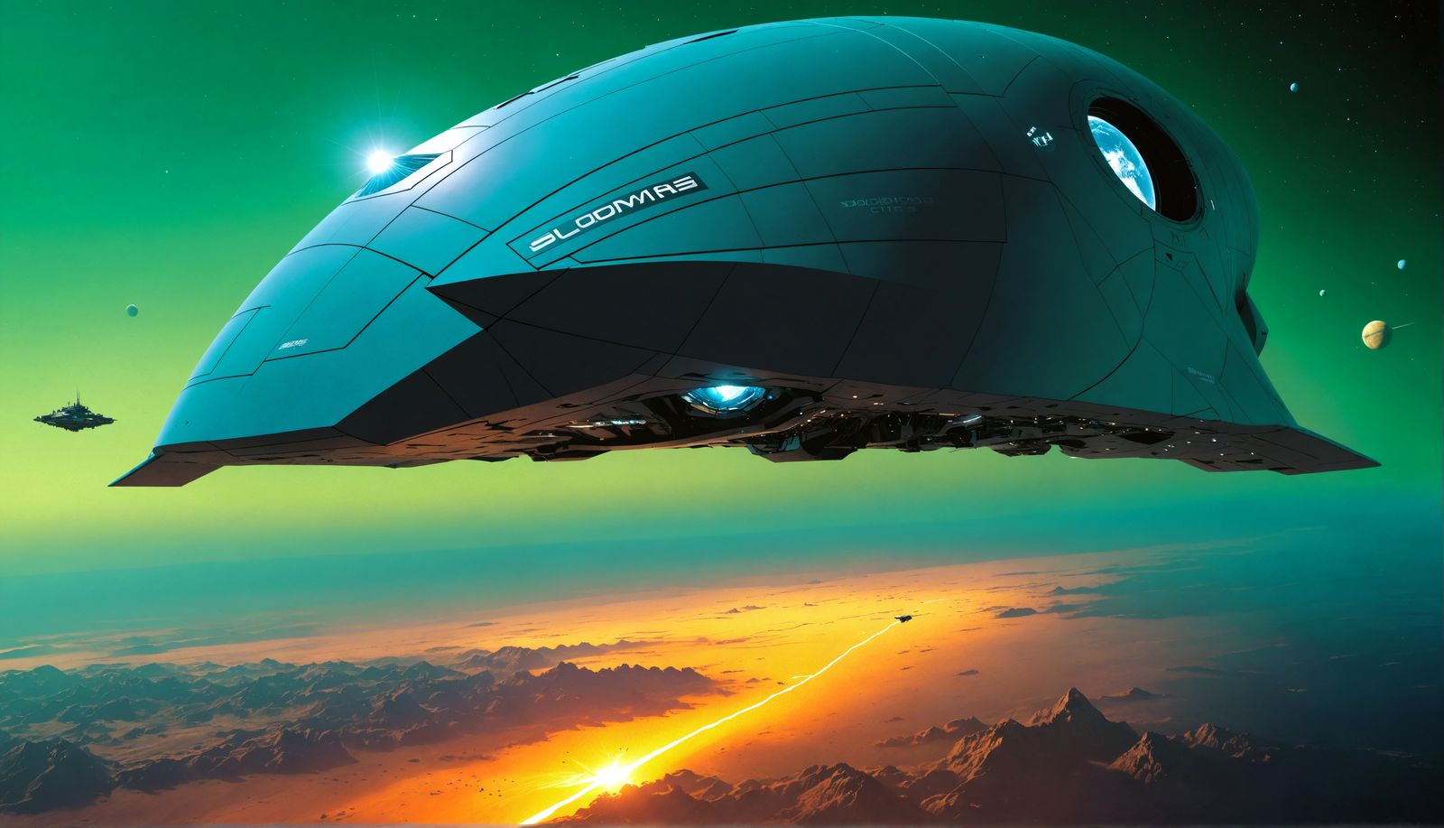 Whale-like Space Fortress from the Future