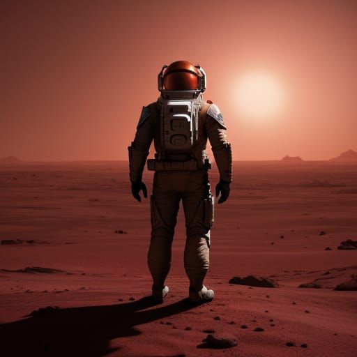 Astronaut on Alien Planet with Ornate Flora