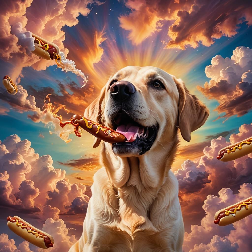 Labrador Retriever in Dreamscape: Surreal Matte Painting