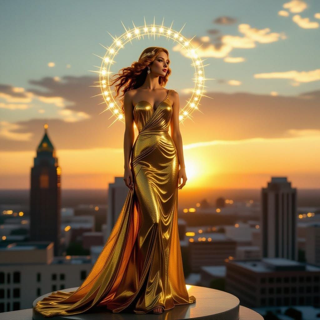 Glamorous Golden Goddess in Art Deco Style