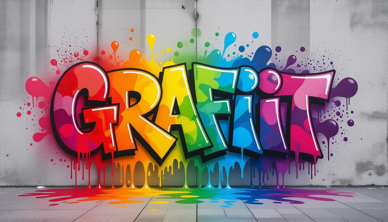 Vibrant Urban Graffiti Art with Melting Colors