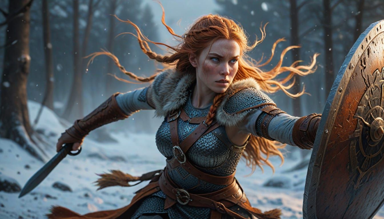 ice Viking shield maiden