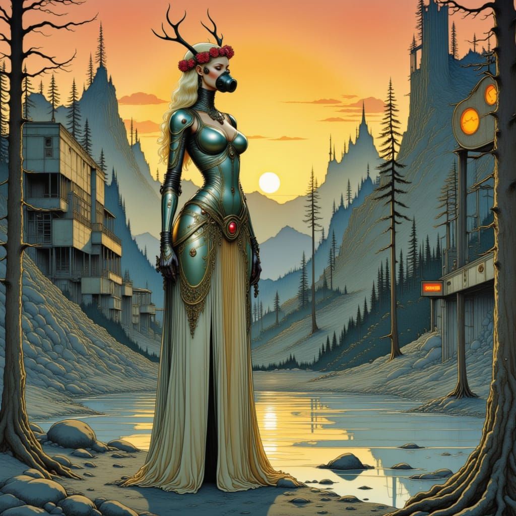 Ethereal Fairy Emerges in Post-Apocalyptic Ruins