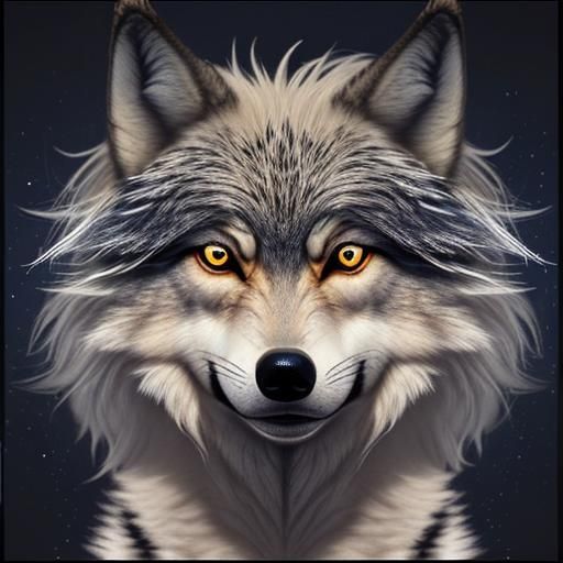 Mesmerizing Wolf Face Optical Illusion