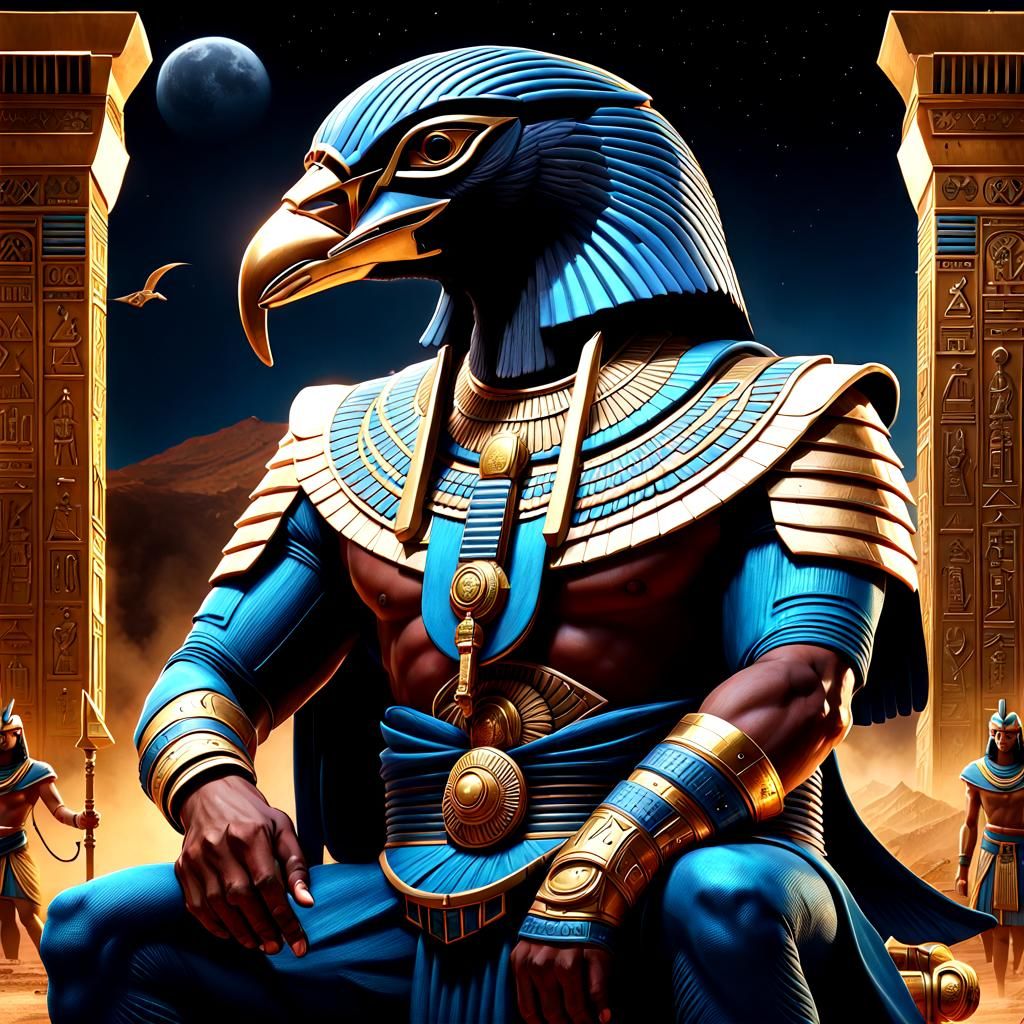 Epic Illustration of Egyptian God Horus