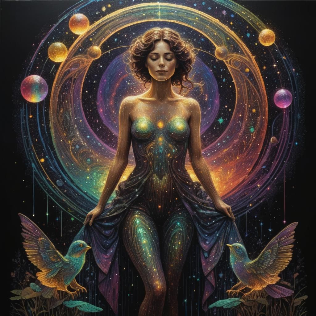 Holographic Pixelscape Light Painting of Cosmic Serenade