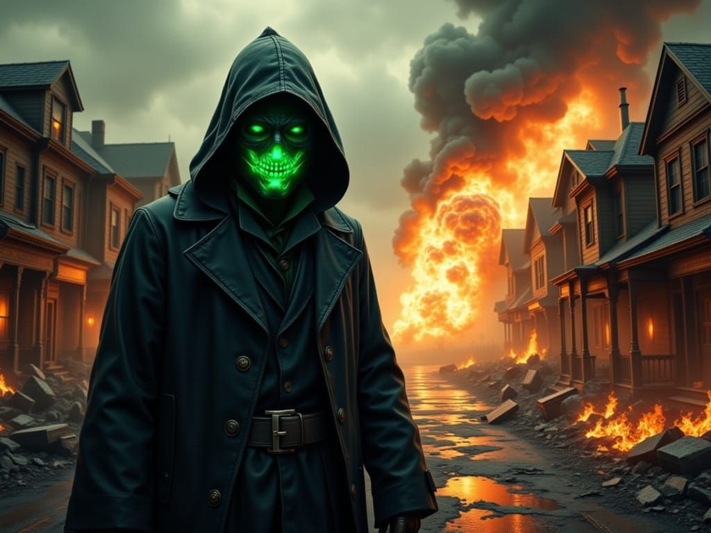 Plague Doctor in Post-Apocalyptic Village