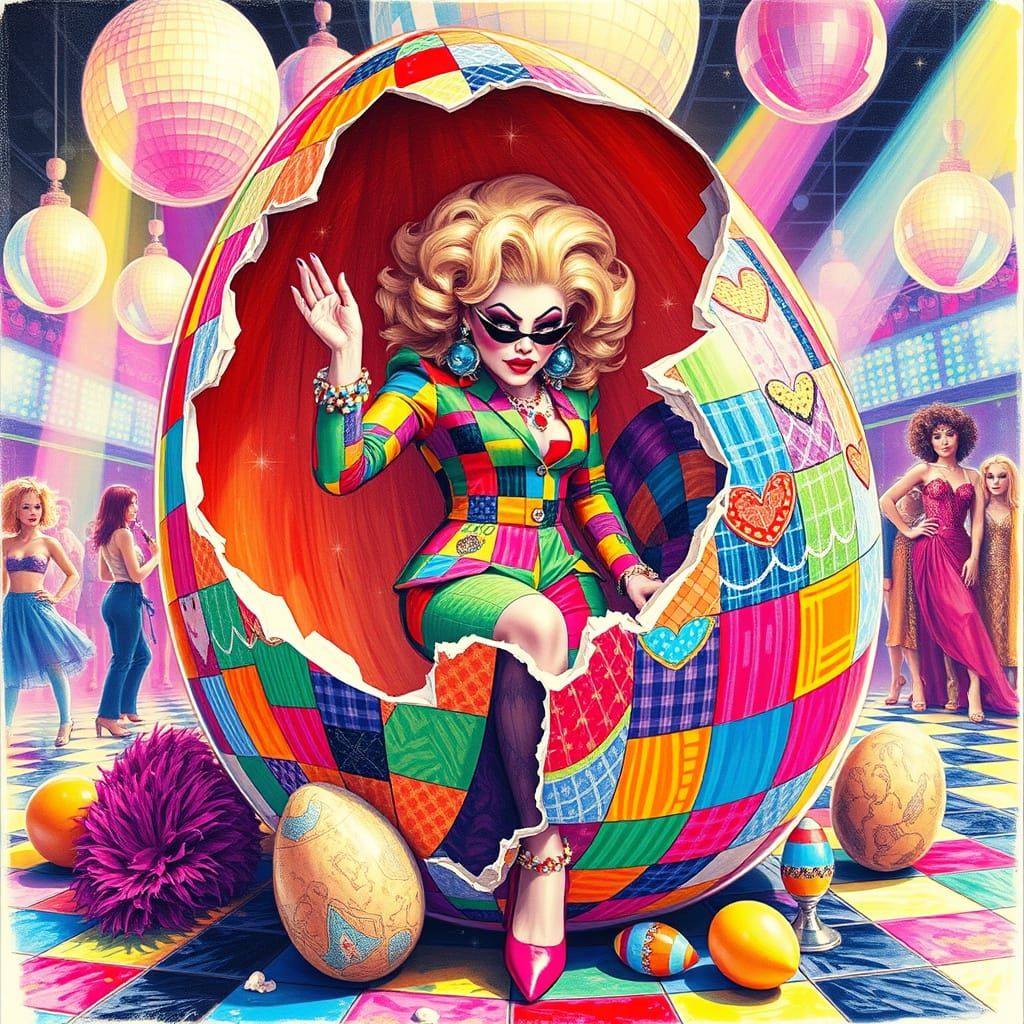 Flamboyant Drag Queen Unveils Vibrant Easter Egg Mystery