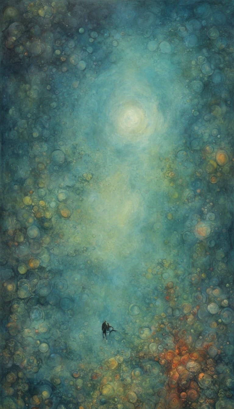 A Dreamlike Abyss with Rising Bubbles