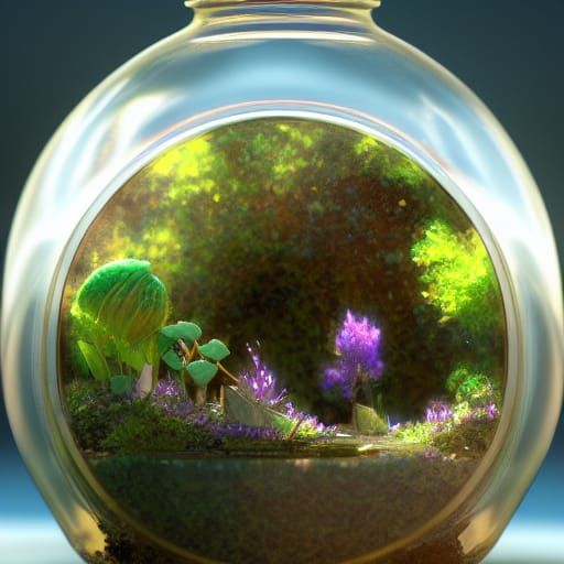 Terrarium Bottle Reveals Tiny Detailed World