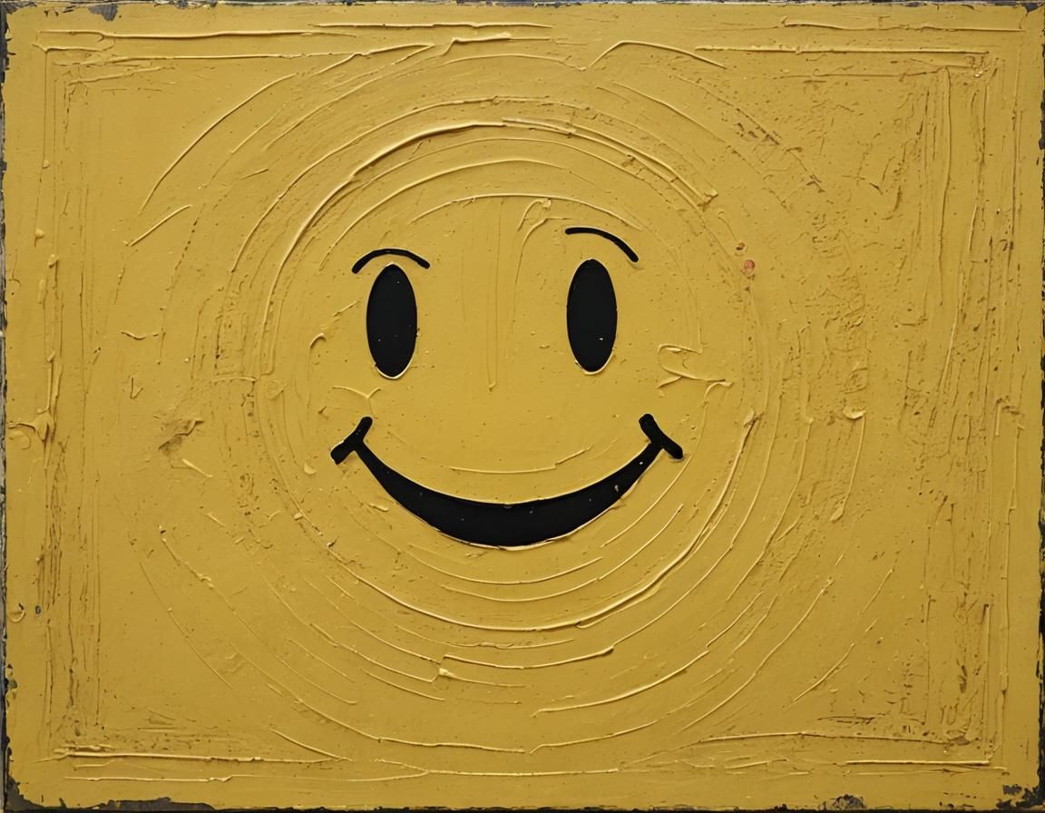Mid-Century Modern Smiley Face Art