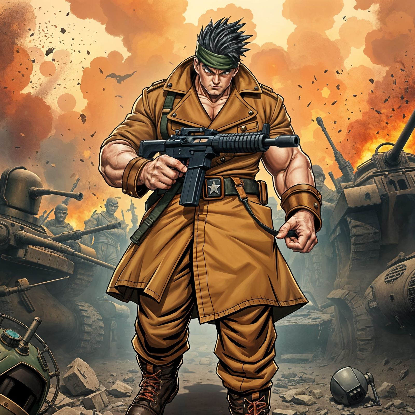 Warrior Sergeant in Epic Combat Scene