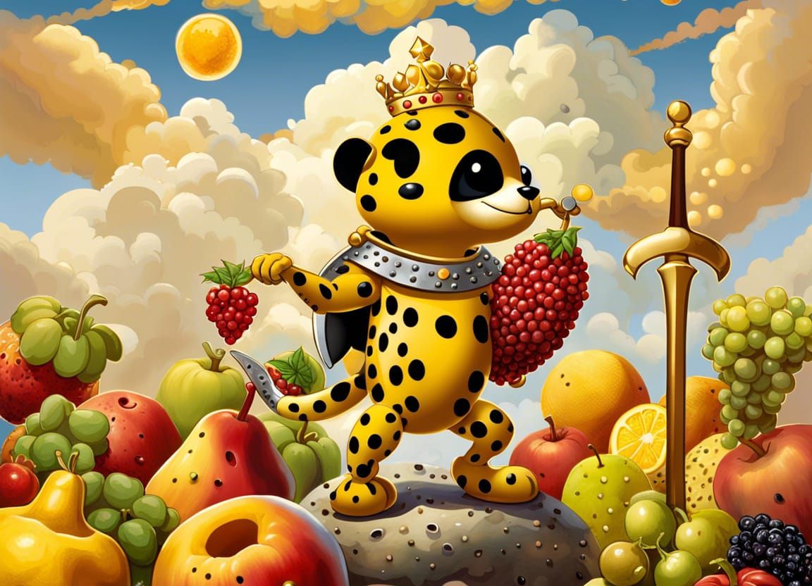 Marsupilami as Medieval Knight at Market