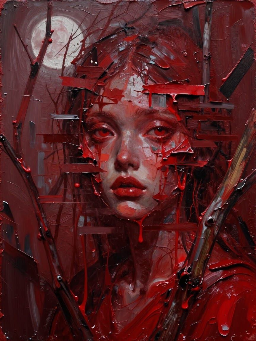 Woodpunk Fairy Portrait with Glitching Textures