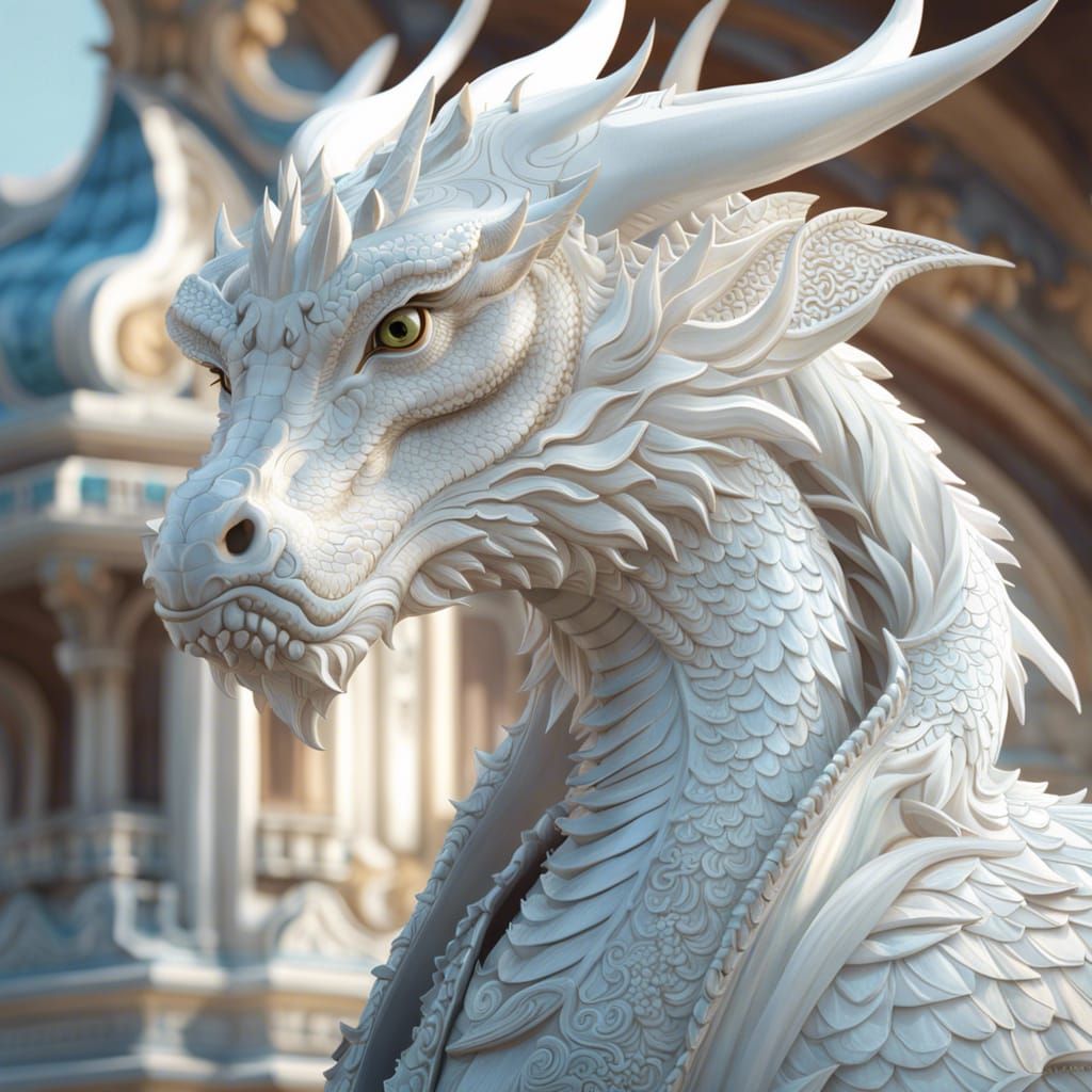 Rococo Gothic Dragon Portrait in Fantasy Safari