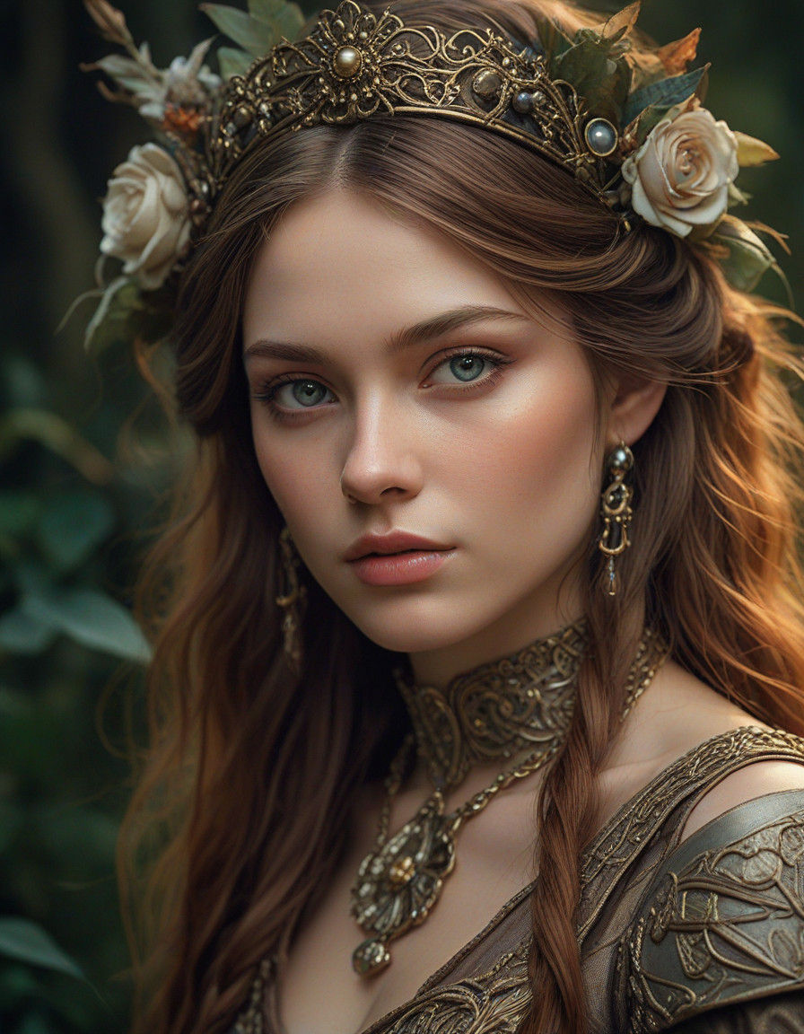 Ethereal Earth-Toned Portrait in Surrealistic Style