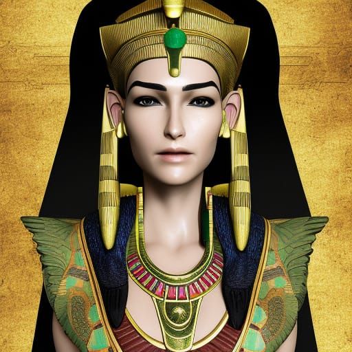 Cleopatra on Egyptian Throne: A Fine Art Portrait