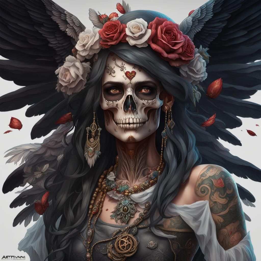 Pirate and Angel Bride Wedding Portrait in Hyperrealism
