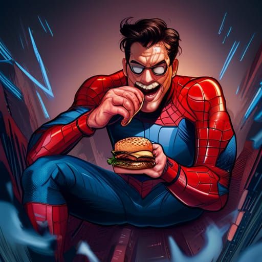 Spiderman on national cheeseburger day