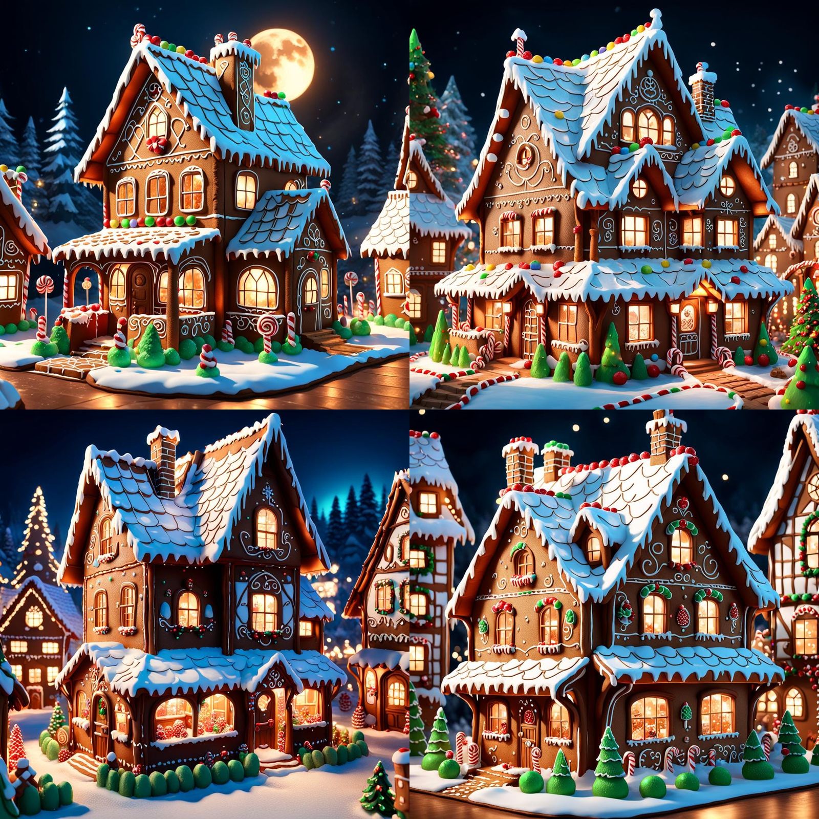 Detailed Gingerbread House in Anime Style