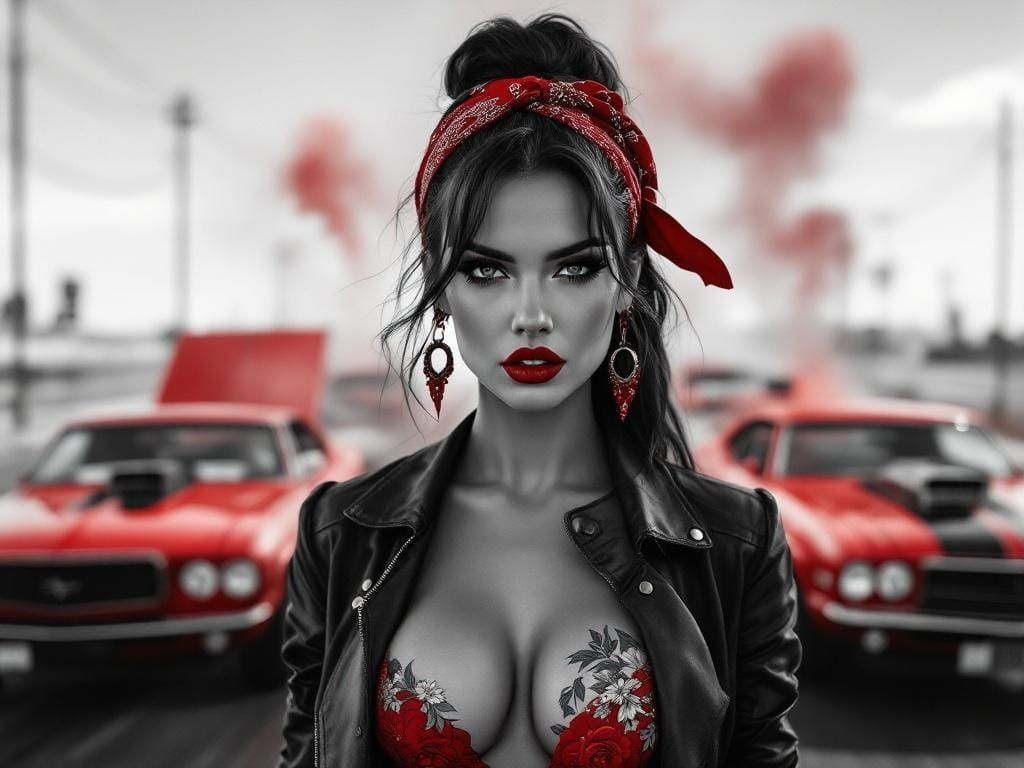 Retro-Modern Pin-Up Portrait in High Contrast