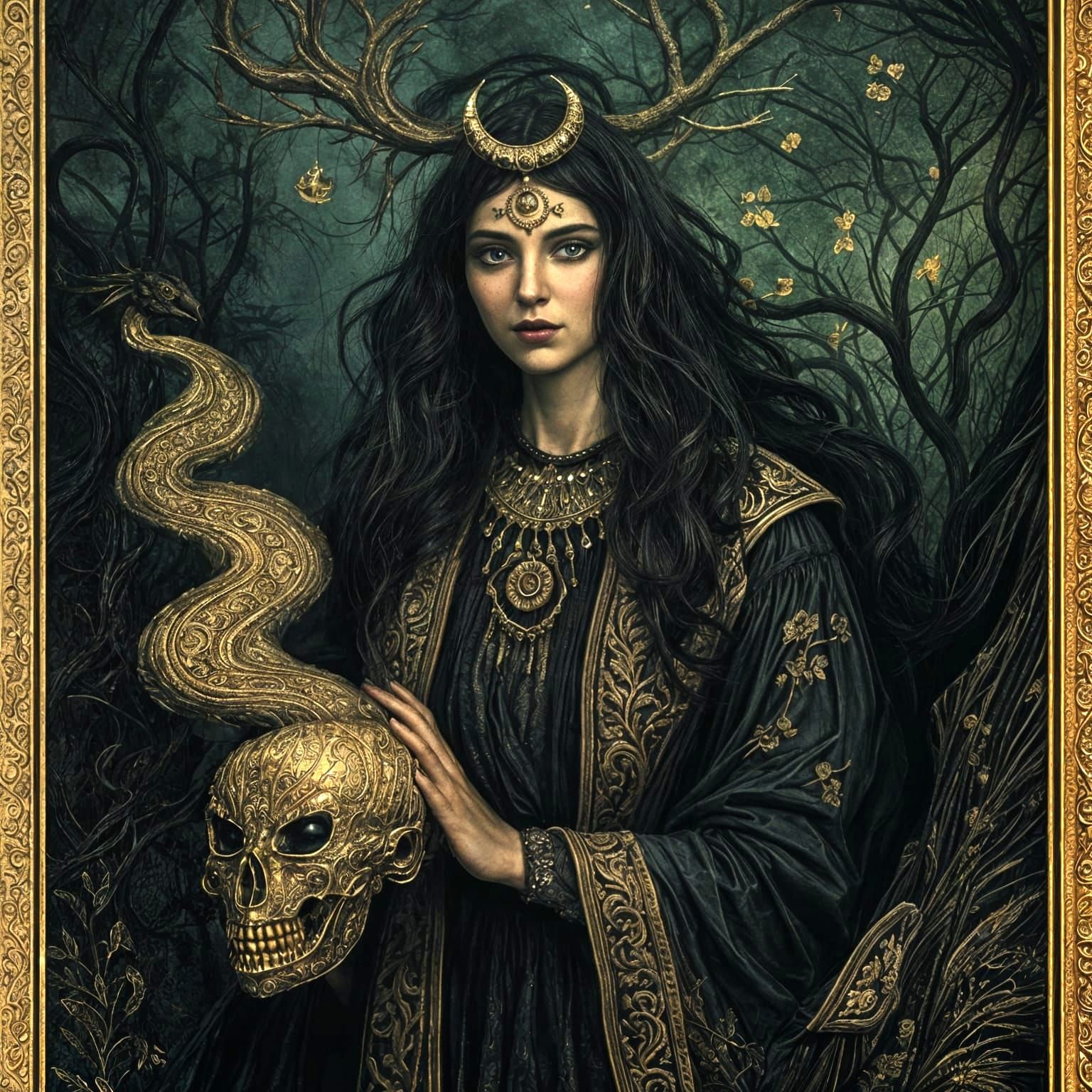 Golden Age Illustration of a Demonic Queen