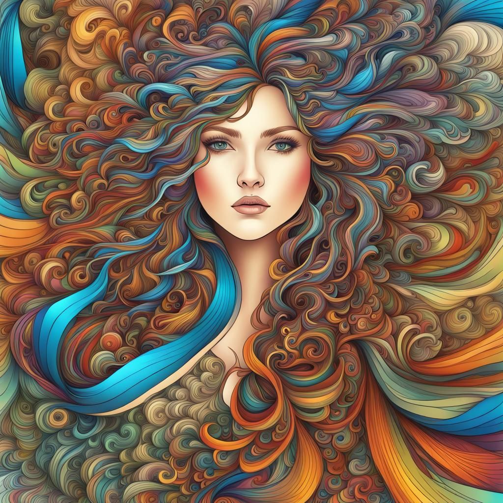 West Wind Spirit: Colorful Abstract Vector Fractal