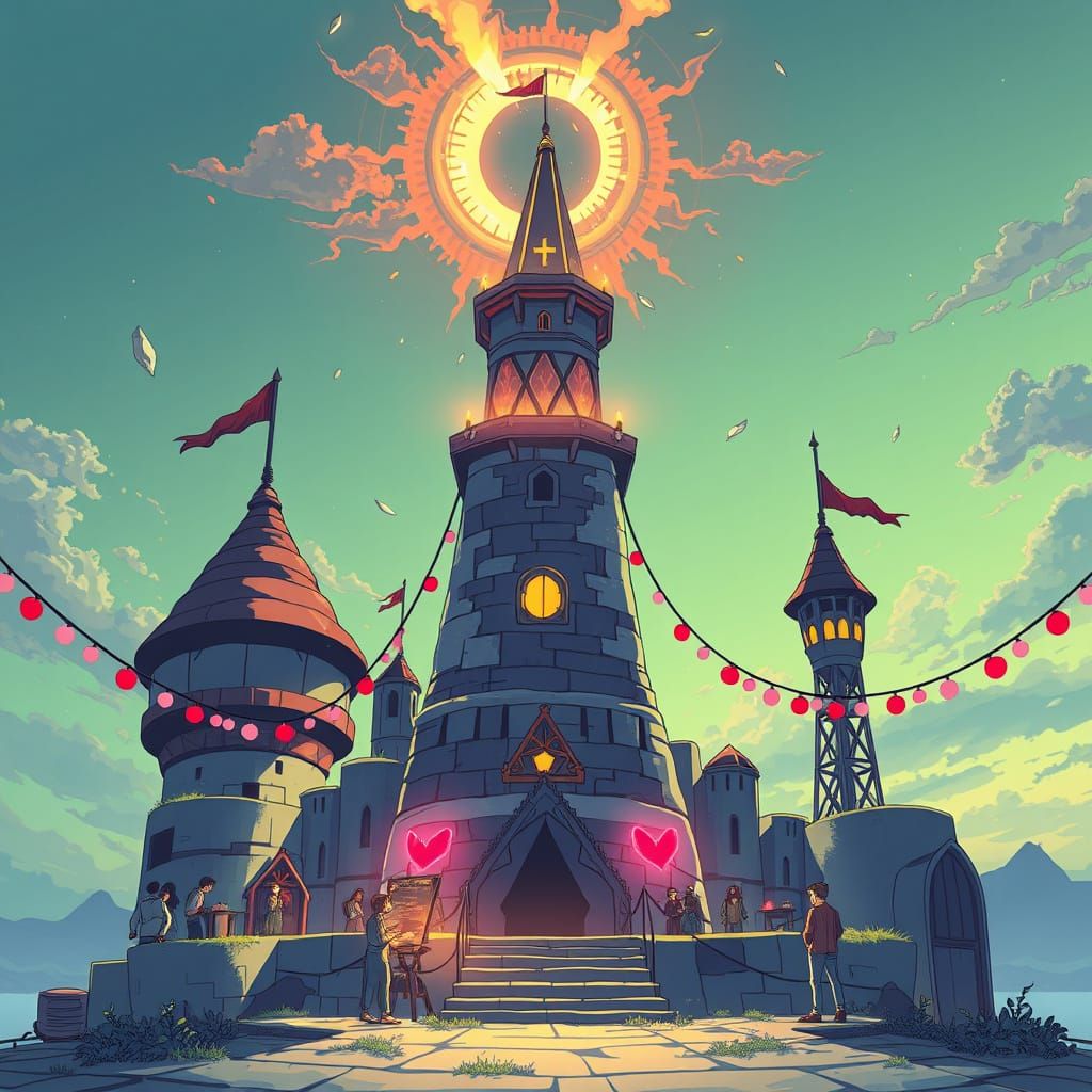 Anime Style Tower Gathering