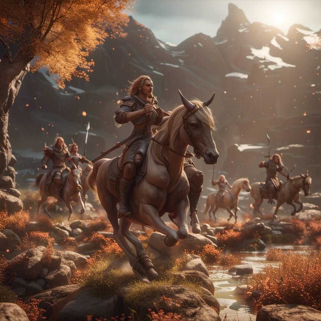 Centaurs in Epic 3D Game Cinematic Style