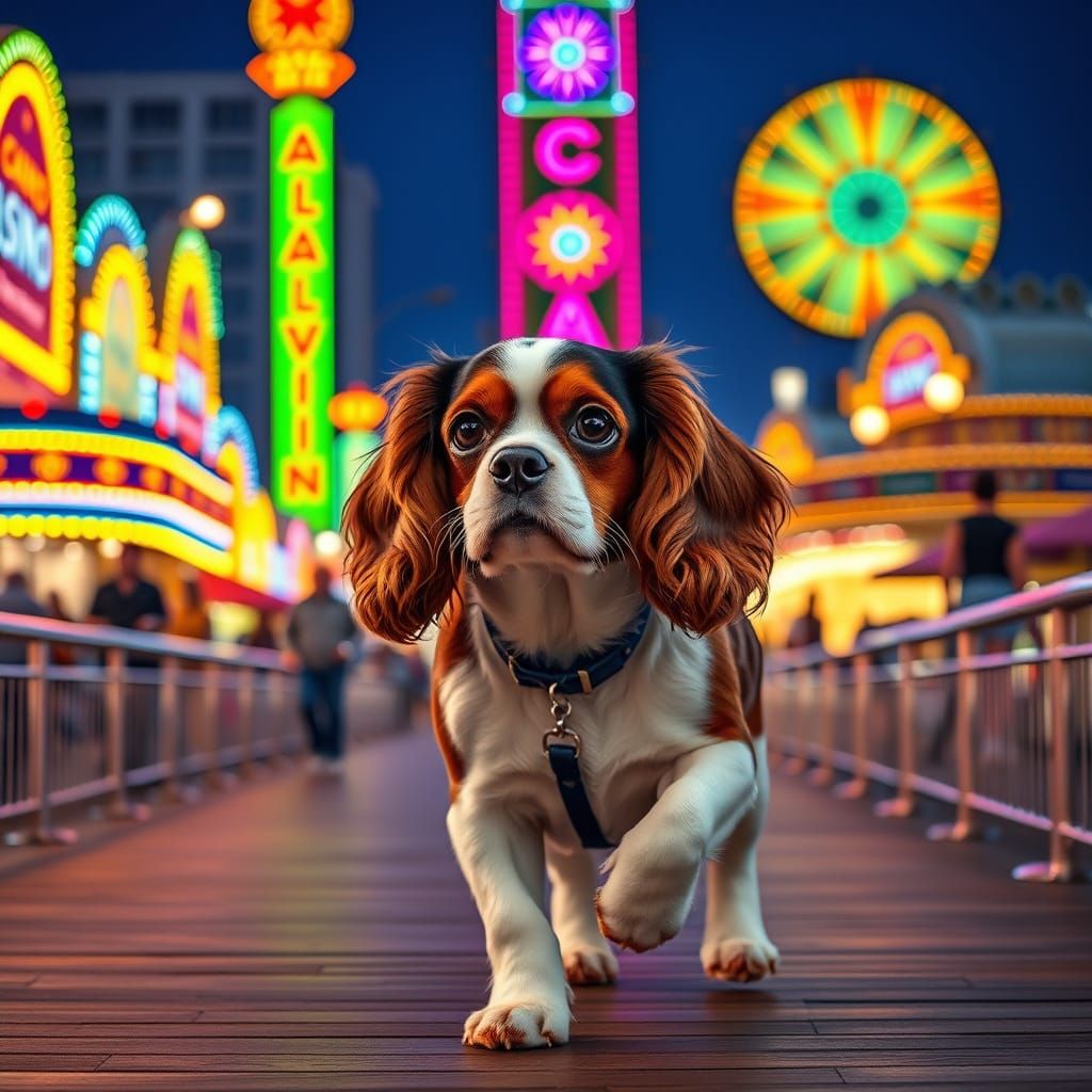 Cavalier Spaniel Parade on Atlantic City Boardwalk
