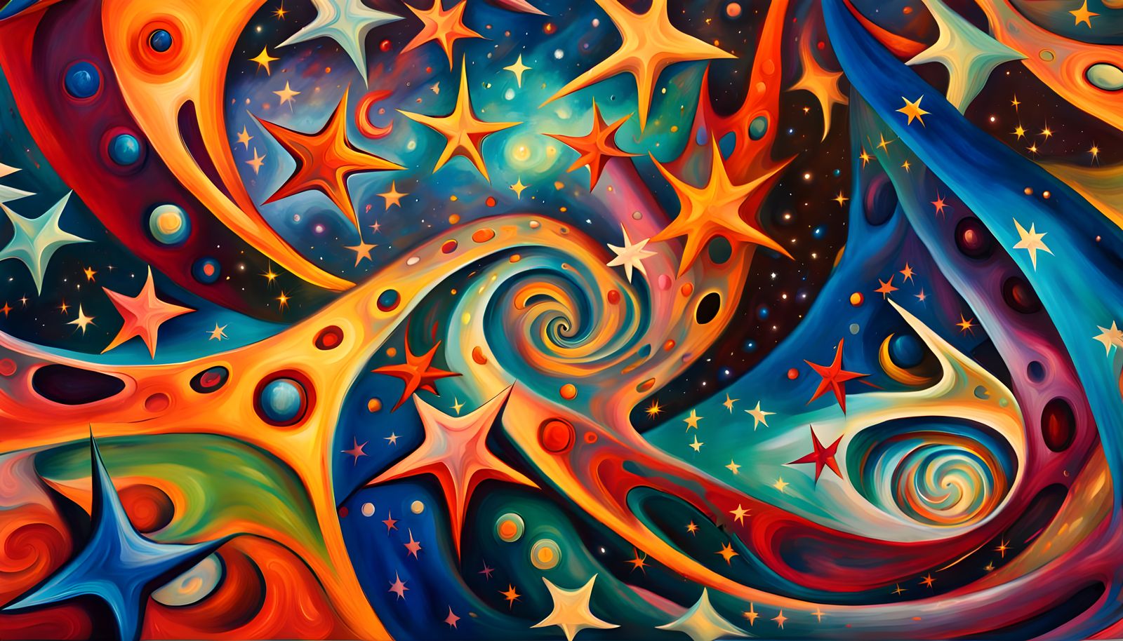 Abstract Stars in Cosmic Energy Vortex, Expressionism