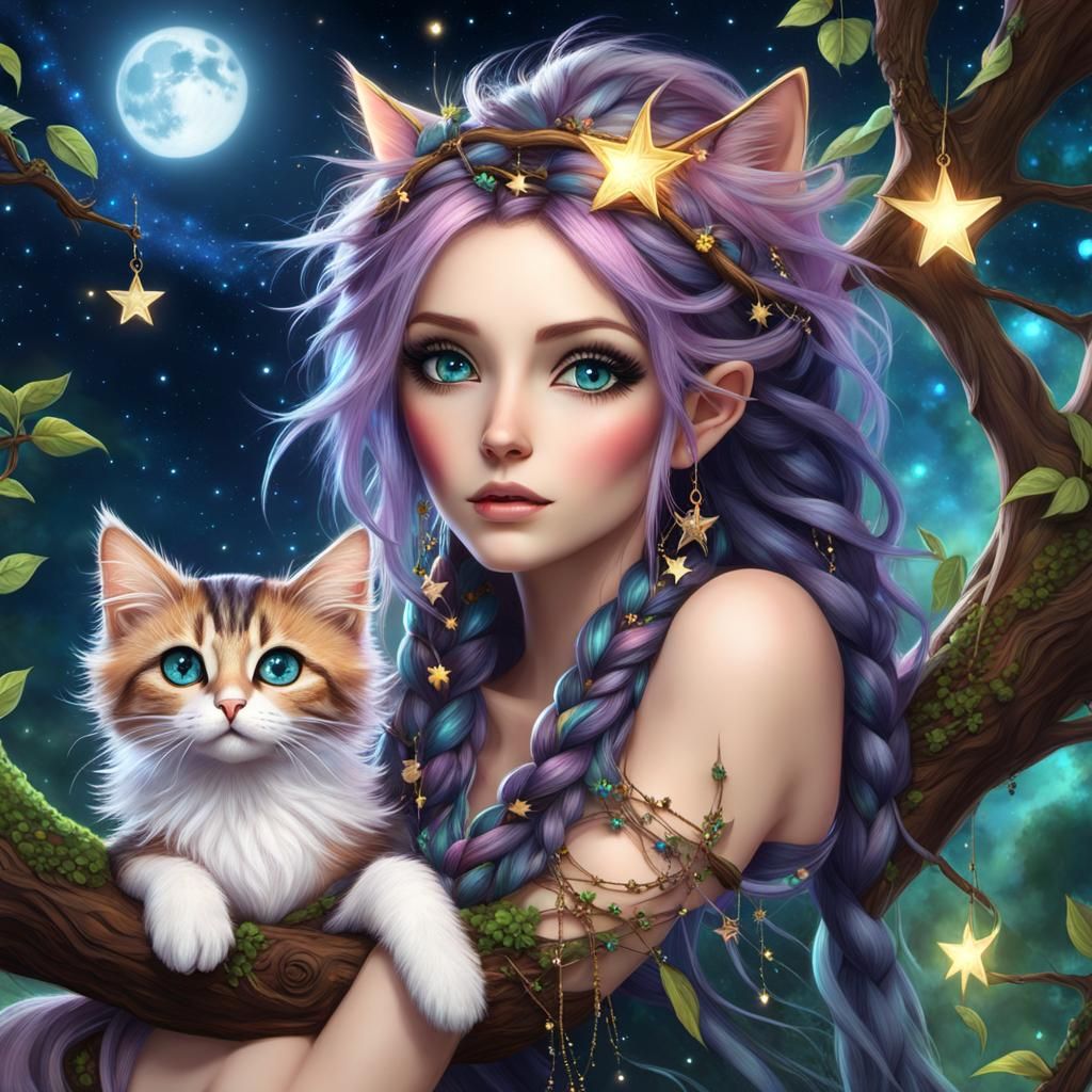 Whimsical Fae in Mystical Tree of Life