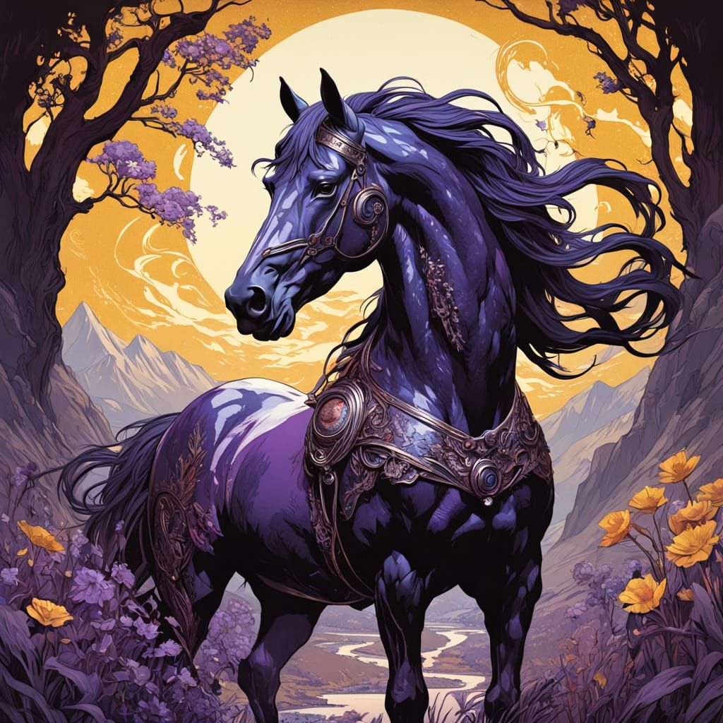 Horse Head Landscape Art