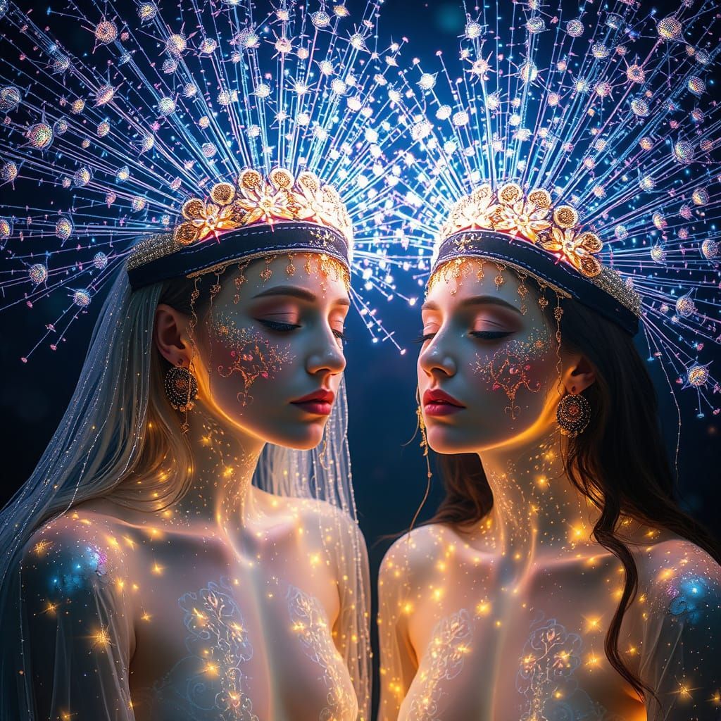 Surreal Dreamlike Scene of Prismatic Healer and Light Code T...