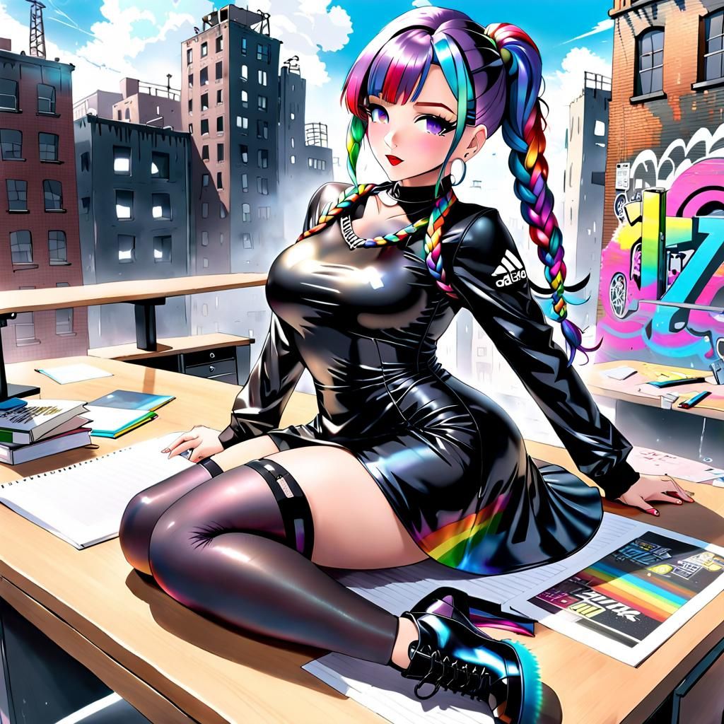 Anime Headmistress in Graffiti Ruins: Manga Scan