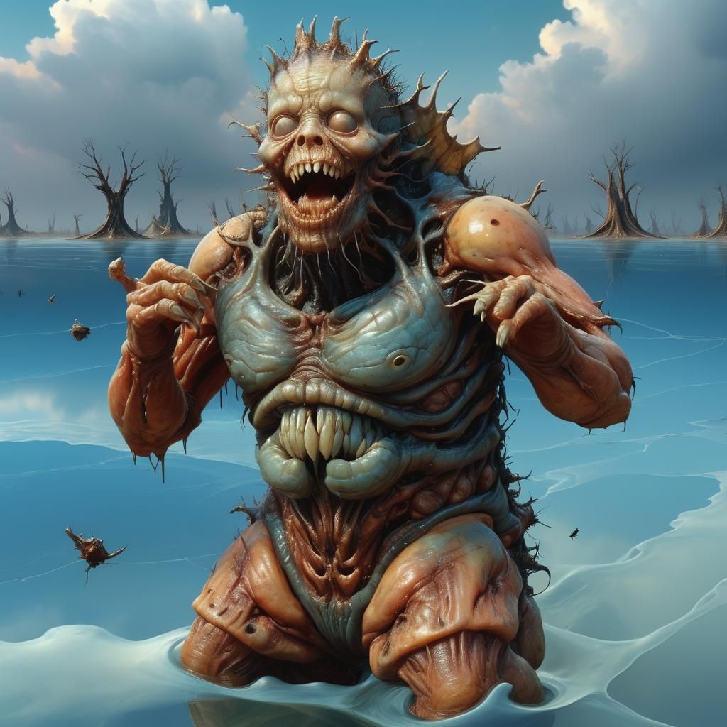 Surreal Deformed Baby in Digital Art Style