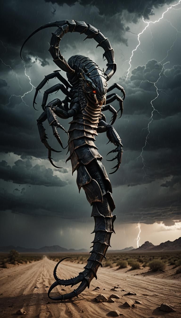 Menacing Scorpion Portrait in Dark Fantasy Style