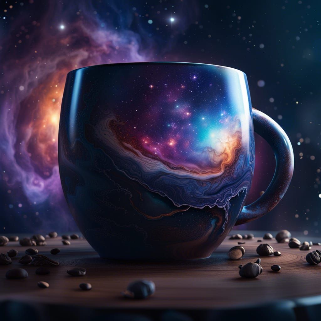 Galactic Coffee Mug in Detailed Matte Painting