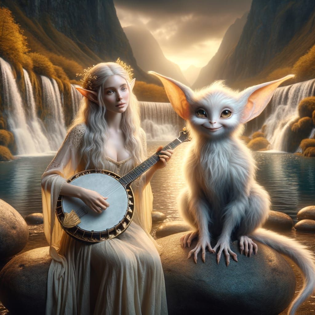 Ethereal Banjo Serenade in Whimsical Woodland