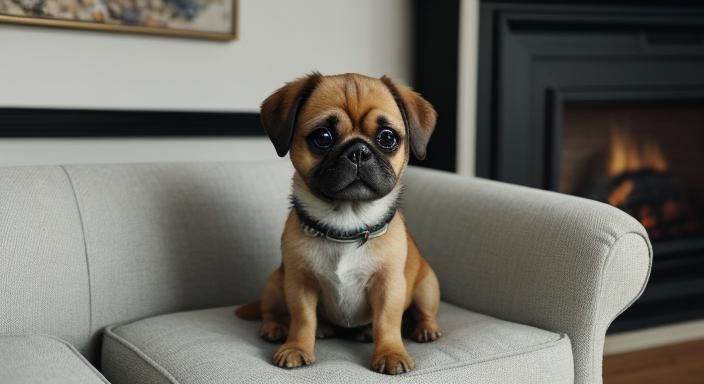 Proud Chug Dog Portrait as Delicate Oil Painting